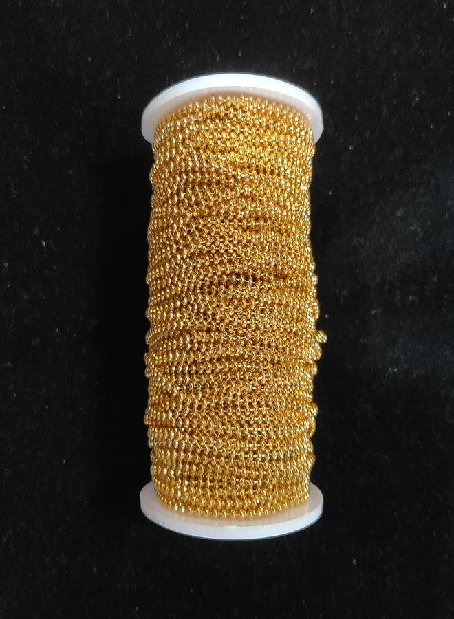 The Unique ® Ball Chain for Jewellery Making/Decorating & Craft Work Golden - Pack of 5 mtrs (2mm) - Image 2